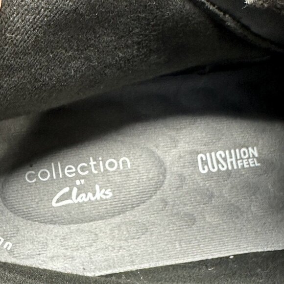 Clarks Ankle Boots Layton Scene black leather zip quilted Size 9.5M - Picture 12 of 13